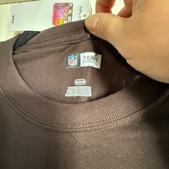 NFL Team Apparel Mens Tee Sz M Cleveland Browns Orange Brown Shirt NEW Football - Picture 4 of 6